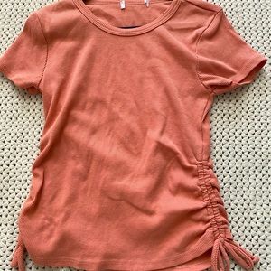 Pink short sleeve tie tee shirt